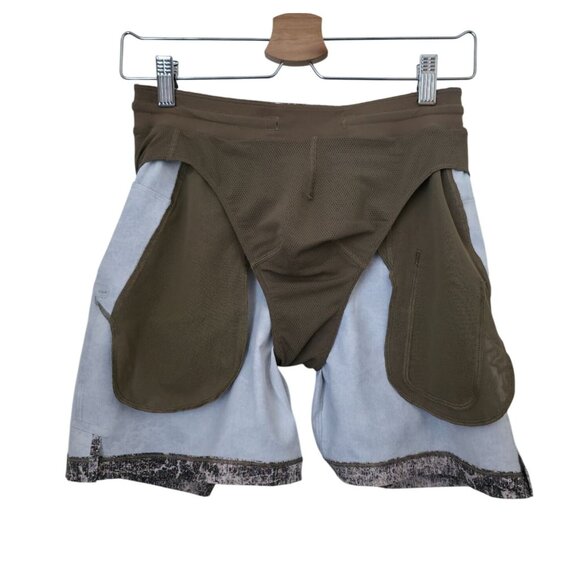 Lululemon Channel Cross Cloudburst Brown Camo 5" Lined Athletic Swim Shorts Sz S - Picture 6 of 9